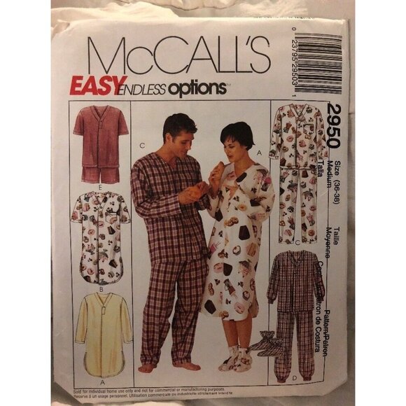 McCall's Other - McCalls 2950 Uncut Pajama Sewing Pattern Size Medium 2 pc Nightgown Easy